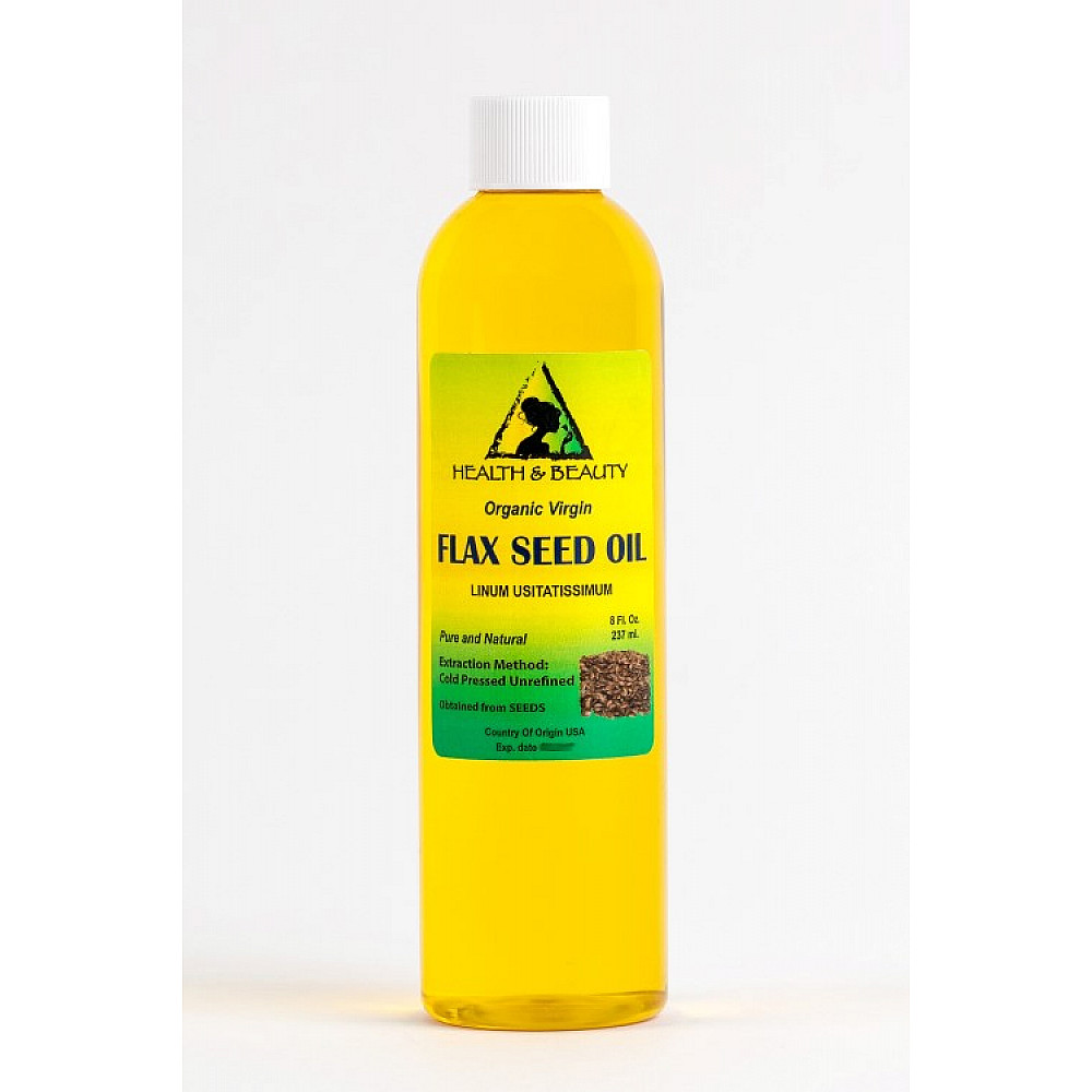 Flax seed oil organic carrier virgin cold pressed pure 8 oz buy H&B